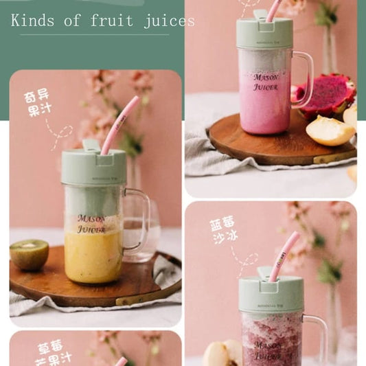 Portable Fruit Juicer With Straw Rechargeable